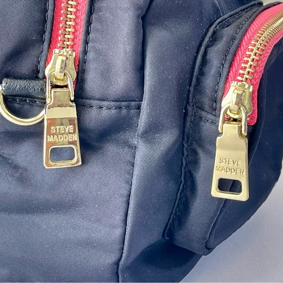 Steve Madden Multi Bloey Zip Closure Black Mini Backpack Crossbody Bag Purse - Picture 4 of 9